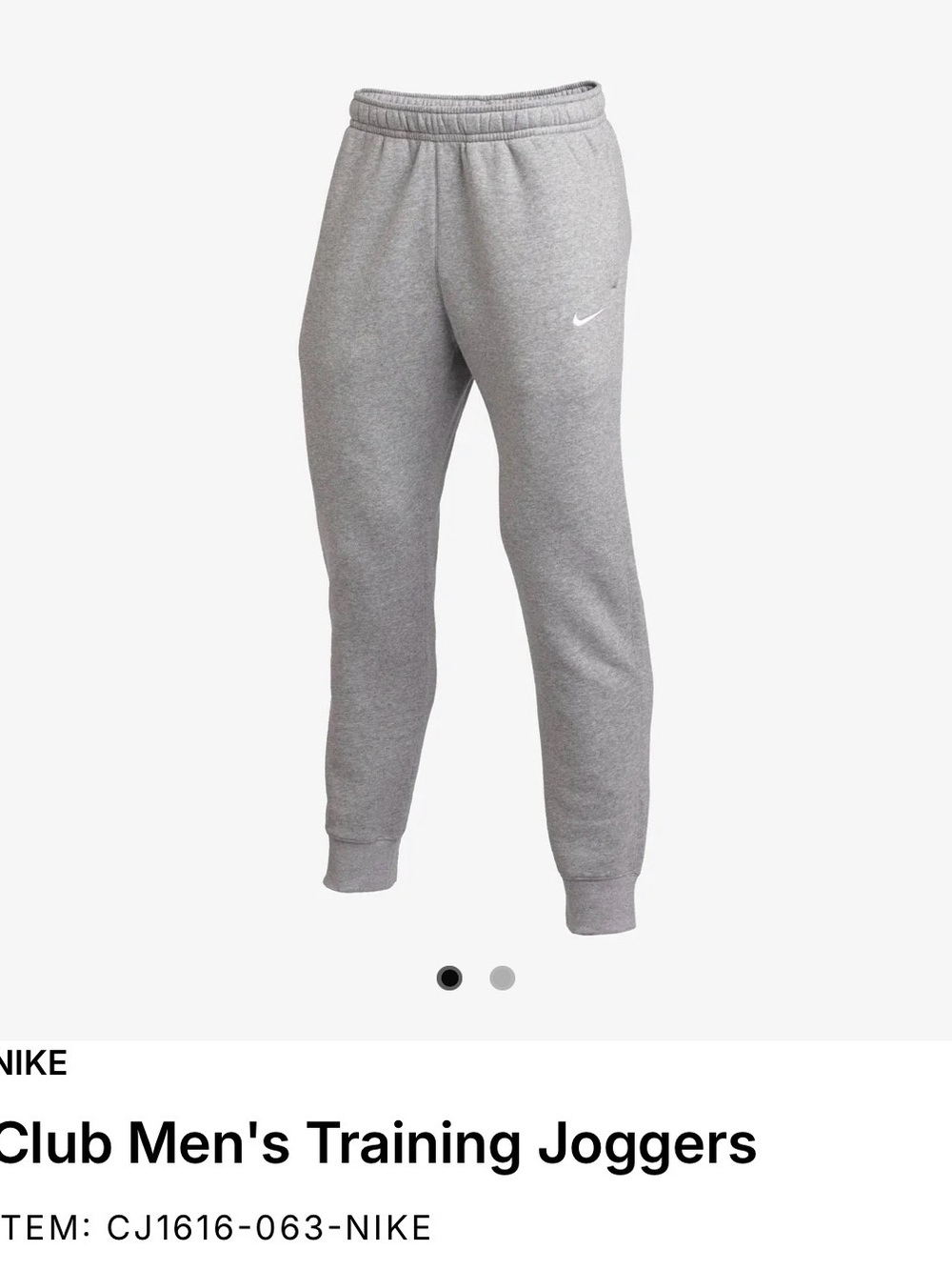 Nike Grey Heather Fleece Joggers - Men